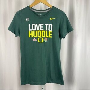 NEW Nike Large U of O Slim Fit Green 'Love to Huddle' Graphic T Shirt Ducks